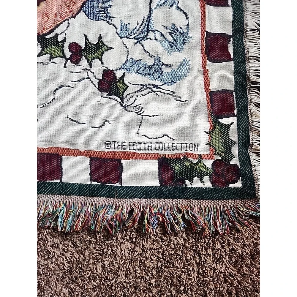 Tapestry Throw Blanket Christmas‎ Snowman Family North Star Happy Holidays Edith
